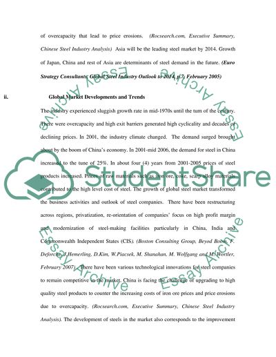 Corporate Strategy for Global Steel Manufacturing Industry