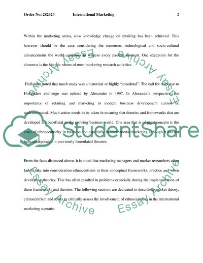 Internation Marketing: The Involvement of Ethnocentrism in the International Marketing Scenario