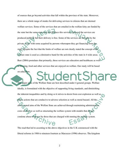 The Concept of the Welfare State