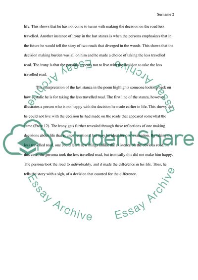 Irony in Robert Frosts The Road Less Taken