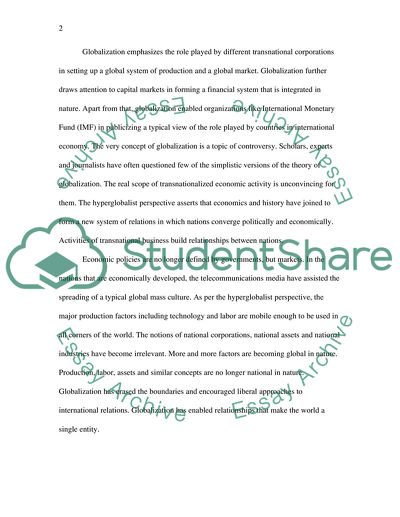 Are Liberal Approaches to International Relations Vindicated by Globalization