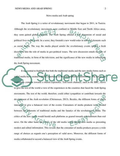 News Media and Arab Spring