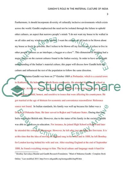 Gandhis Role in the Material Culture of India