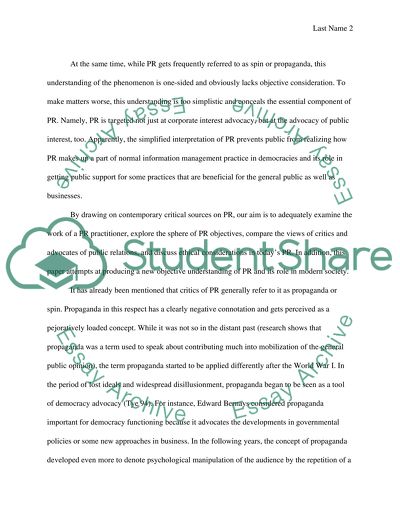 The Public Relations Concept