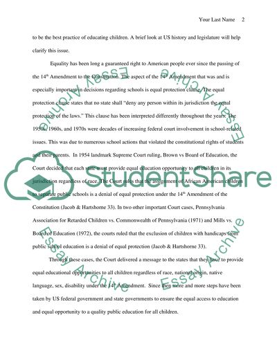 Separation vs Inclusion: Personal Statement