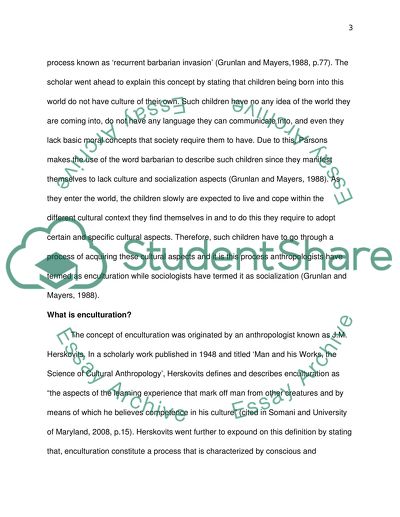 Enculturation and Cognition of Children