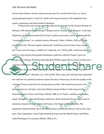 Assignment 1: The Cold War and U.S. Diplomacy