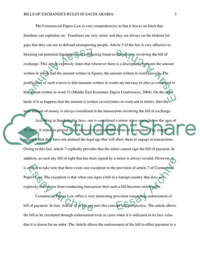 Bills of Exchanges Rules In Saudi Arabia