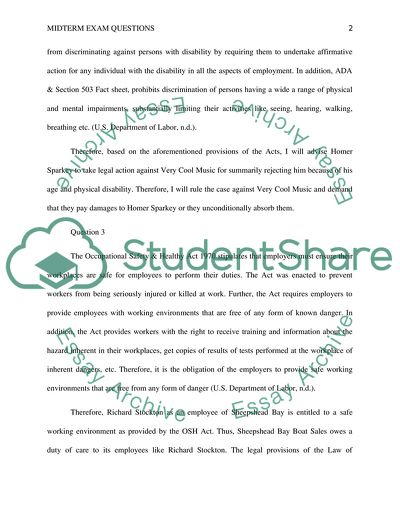 Civil Rights Act of 1964 and Occupational Safety & Healthy Act 1970