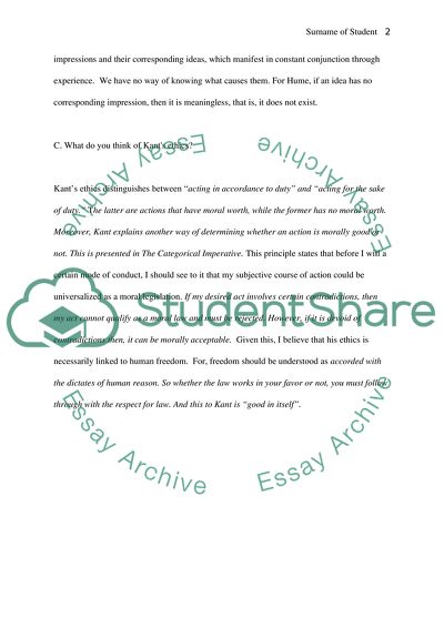 The British Empiricists and Kants Ethics