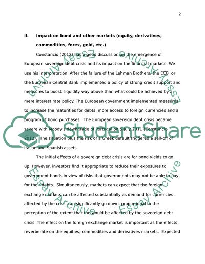 The European Sovereign Debt Crisis