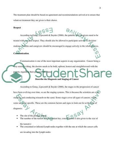 The Diagnosis and Staging of Cancer