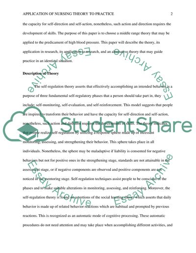 Application of Nursing Theory to Practice