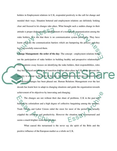 Employment Relations in the UK in the Past and Present