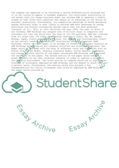 Sustainability of the Firms Competitive Advantage in Future: Case of ARM Holdings
