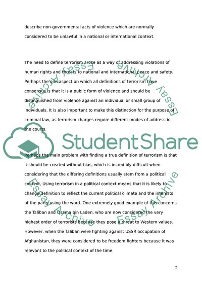 The Problem of Terrorism