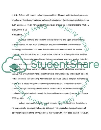 Malicious Software, Unknown Threats and Potential Solutions