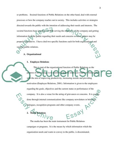 Functions of Public Relations