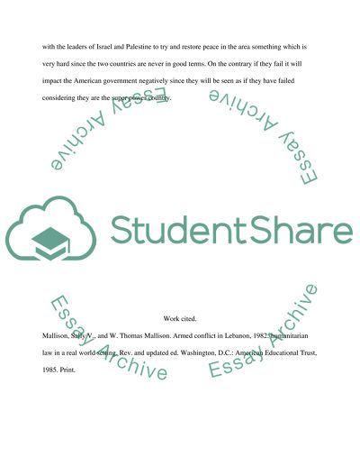 USA, Israel and Palestine