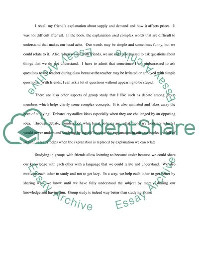 Reflection on Sharing the Knowledge on Economics Exam