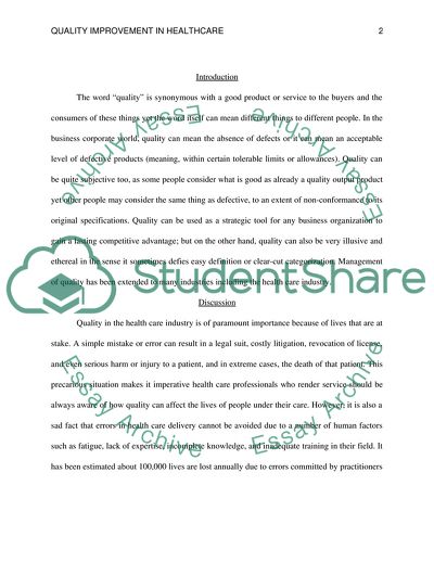 Quality Improvement in Healthcare - Differences in Deming and Crosbys Concepts of Quality Theories