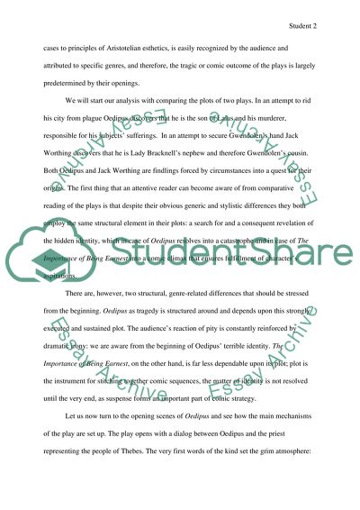 Oedipus the King and The Importance of Being Earnest