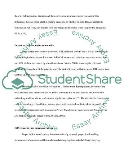 The Role of Nurses in Decreasing Nosocomial Urinary Tract Infection