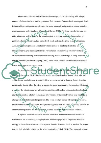 Critque of Narrative Theory & Cognitive behavior theory (social work client groups in Australia)