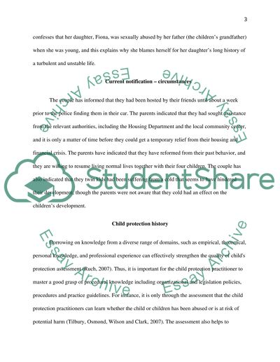 Child Protection Assessment Report