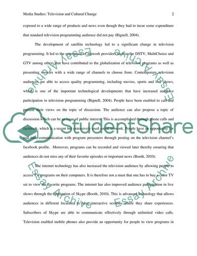 Media Studies: Television and Cultural Change