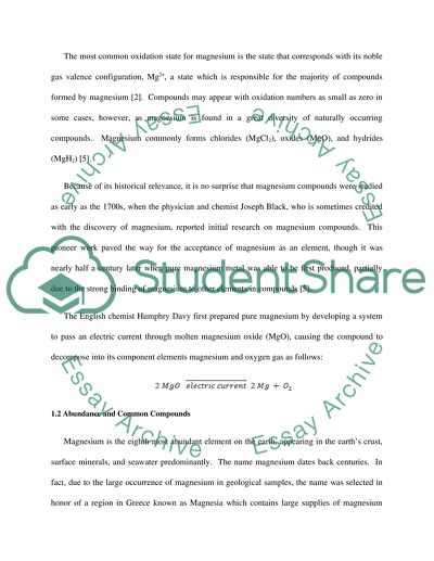 Magnesium analytical methods