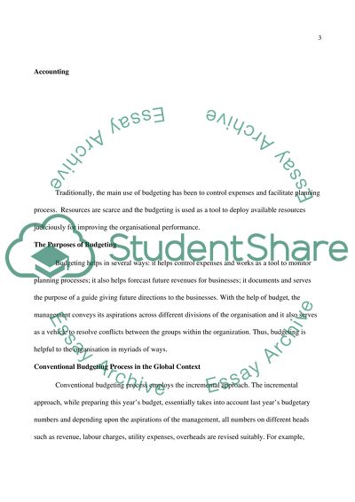 The Purposes of Budgeting