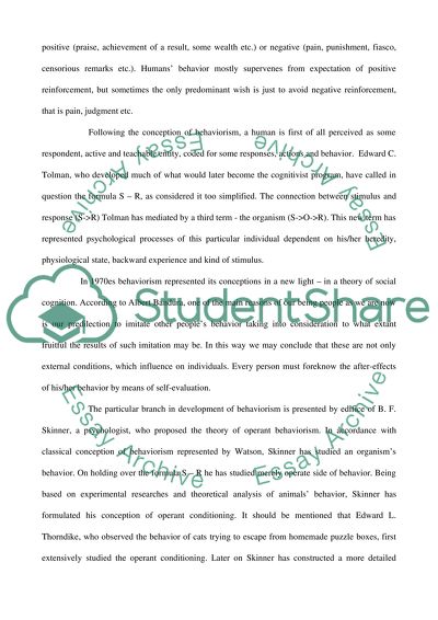 Behaviourism - BF Skinner