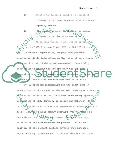Business Ethics and Financial Accounting Standards Board