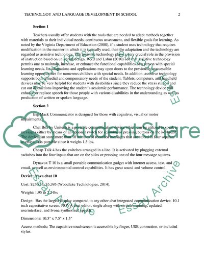 Technology and Language Development in School