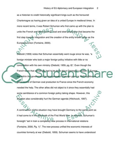 History of EU Diplomacy and European Integration