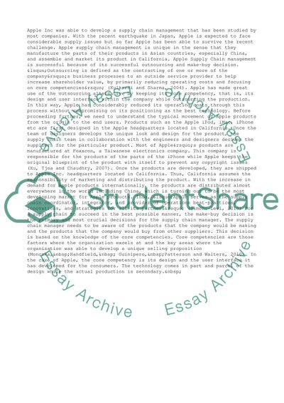 Apple Supply Chain Management