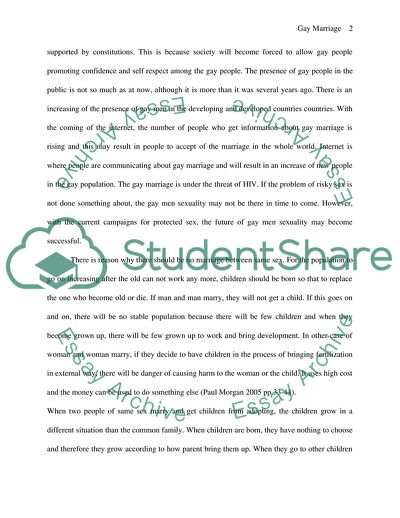 Marriage between the Same Sexes