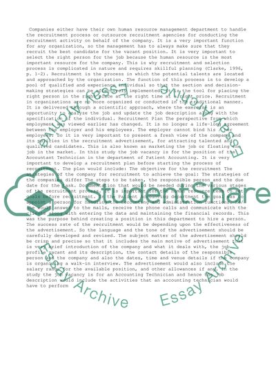 A Final Recruitment Plan