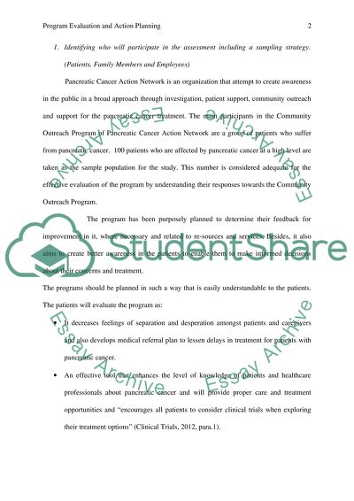 Program Evaluation and Action Planning - Pancreatic Cancer Action Network