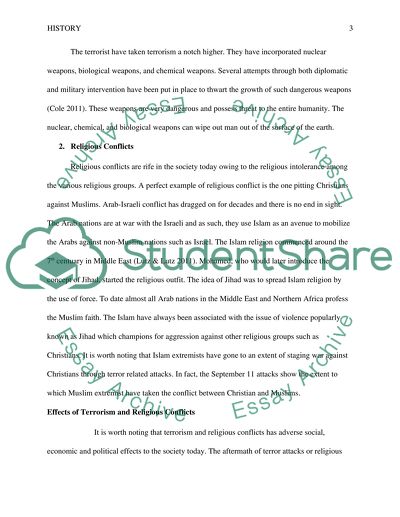 Terrorism and Religious Conflicts