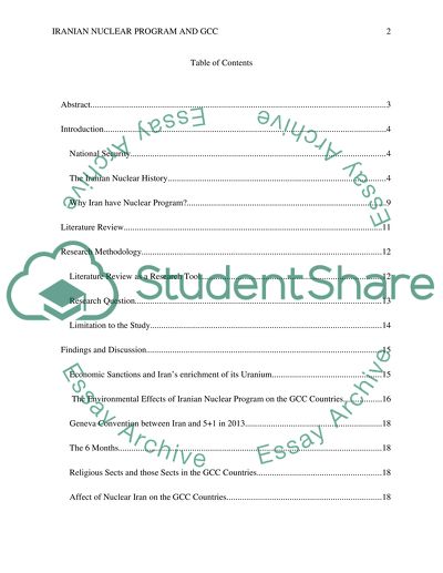 How Does the Iranian Nuclear Program Affect the GCC Countries National Security