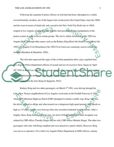 The Los Angeles riots of 1992