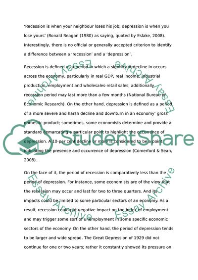 What Is the Result of the Credit Crunch a Recession or a Depression