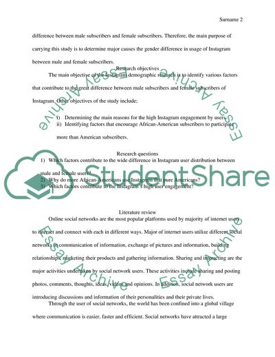 Difference in Usage Patten of Instagram Among Males and Females