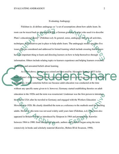 Defining and Evaluating Andragogy