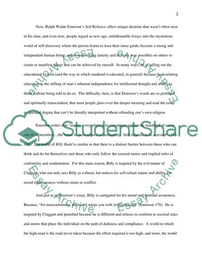 Herman Melvilles Billy Budd and Ralph Waldo Emersons Self Reliance