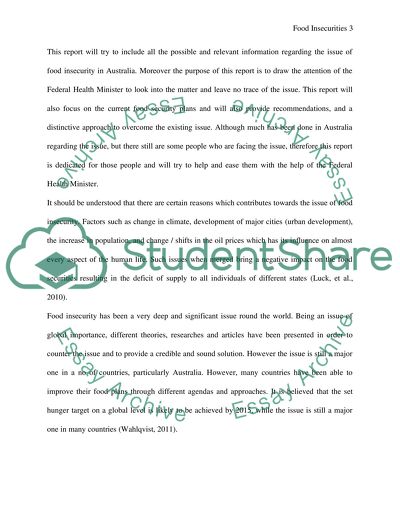 Metabolic Disease or Food Insecurity