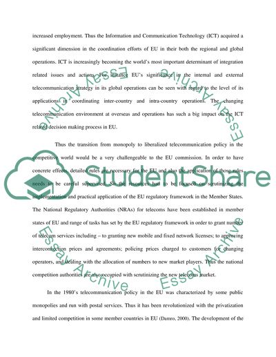 European Unions Policy in Telecommunications