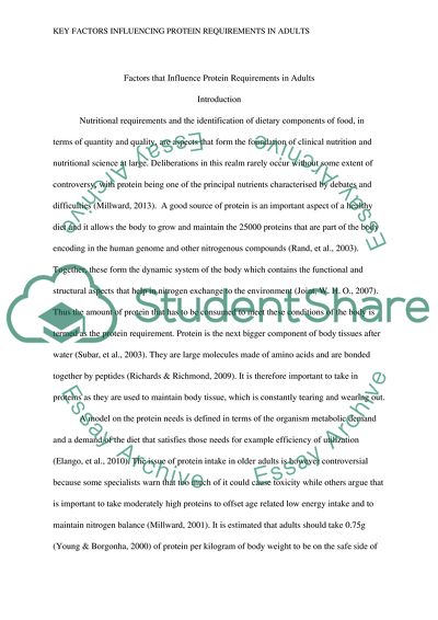 Factors that Influence Protein Requirements in Adults